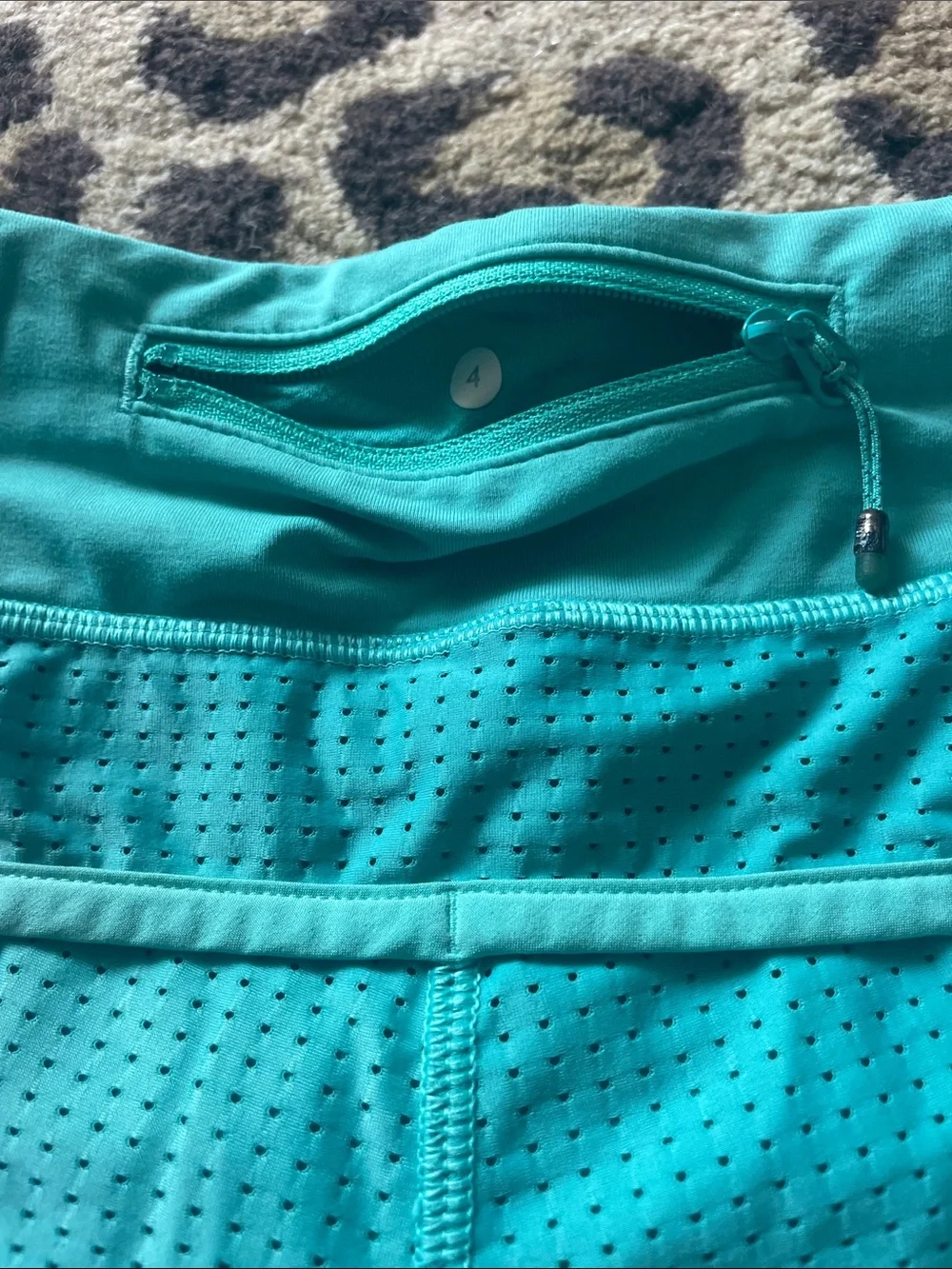 lululemon athletica turquoise perforated athletic shorts